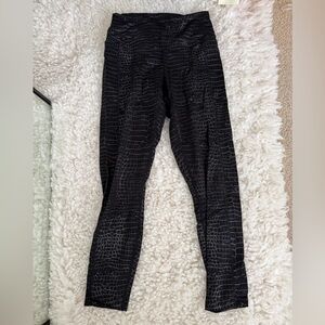 PINK Victoria's Secret Black Croc-Embossed Leggings